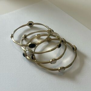 Elegant Gold and Black Bangle Set